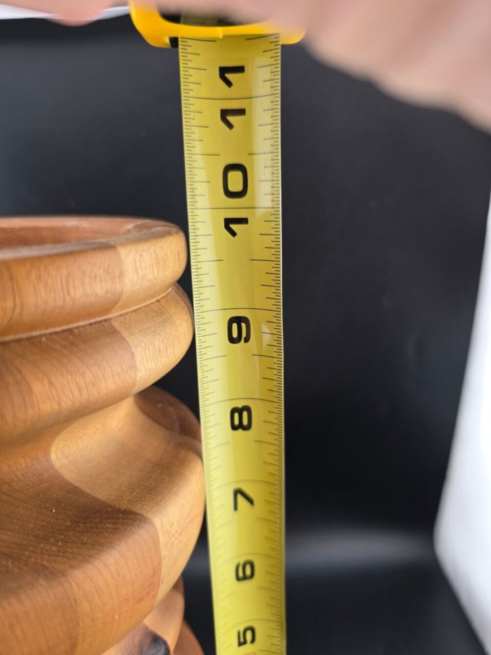 Handmade Turned Solid Wood Candle Holder 10" Tall Heavy - Picture 9 of 11